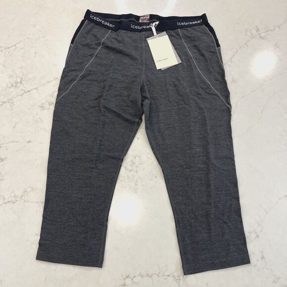 Icebreaker Womens XL Wool Blend 260 Zone Crop Leggings Thermal Bottom Base Layer - Picture 1 of 16